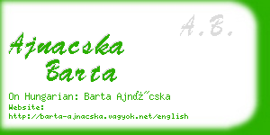 ajnacska barta business card